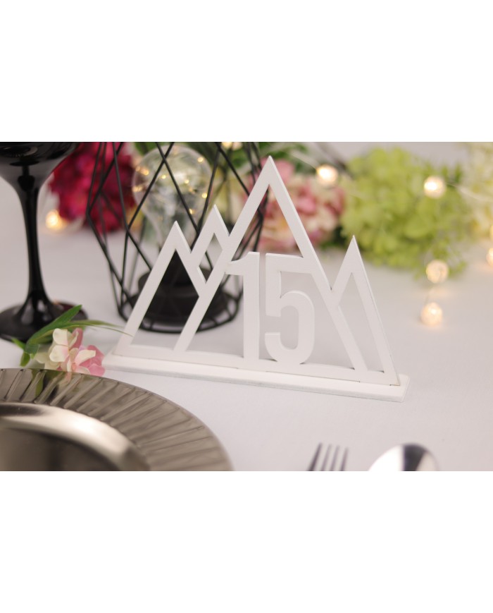 Set Numere de Masă Lemn Stil Scandinavian, de la 1 la 20, Nuntă, Botez, Evenimente Elegante, Alb