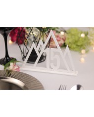 Set Numere de Masă Lemn Stil Scandinavian, de la 1 la 20, Nuntă, Botez, Evenimente Elegante, Alb