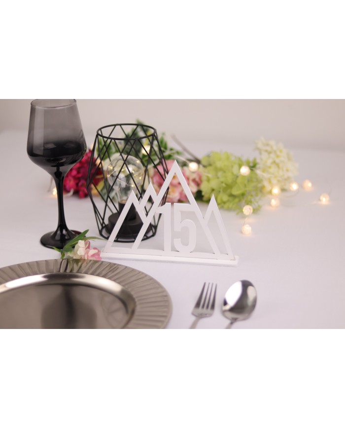 Set Numere de Masă Lemn Stil Scandinavian, de la 1 la 20, Nuntă, Botez, Evenimente Elegante, Alb