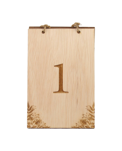 Set Numere de Masă Lemn Model Elegant "Agrișe", de la 1 la 20, Nuntă, Botez, Evenimente Speciale