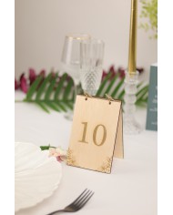 Set Numere de Masă Lemn Model Elegant "Agrișe", de la 1 la 20, Nuntă, Botez, Evenimente Speciale