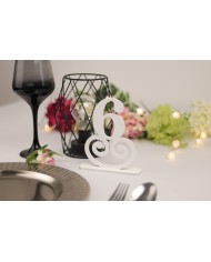 Set Numere Masa din lemn, de la 1 la 20, pentru nunta, botez sau alte evenimente speciale, Alb