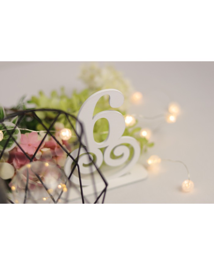 Set Numere Masa din lemn, de la 1 la 20, pentru nunta, botez sau alte evenimente speciale, Alb
