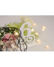 Set Numere Masa din lemn, de la 1 la 20, pentru nunta, botez sau alte evenimente speciale, Alb