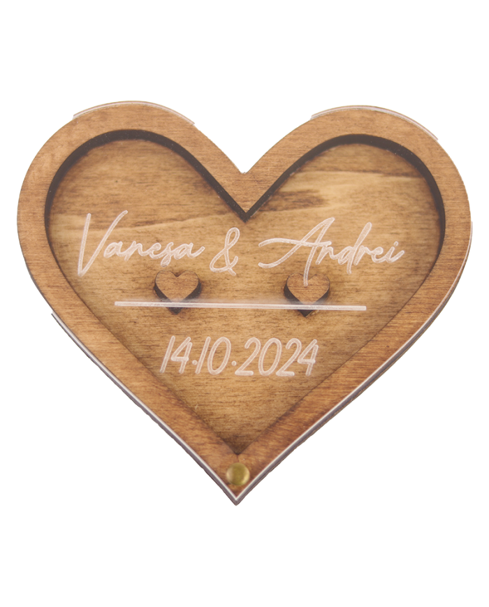 Cutiță în Formă de Inimă pentru Verighete