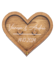 Cutiță în Formă de Inimă pentru Verighete